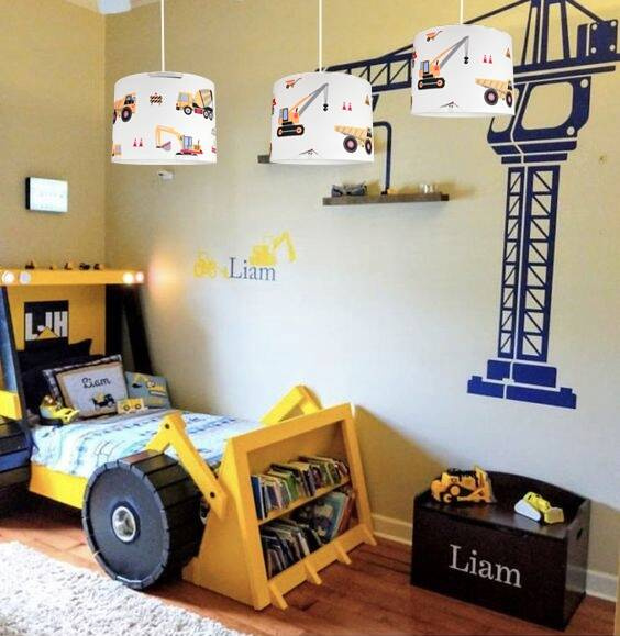Lampa wisząca do pokoju chłopca Koparki 4 Pająk 