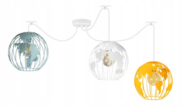 Lampa sufitowa do pokoju chłopca i dziewczynki nowoczesna Pająk Globus 3xE27
