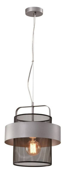Lampa wisząca czarna/srebrna metalowy koszyk 40W E27 Fiba 31-78506