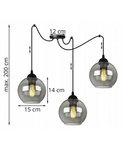 Nowoczesna lampa typu pająk szklane klosze kolory do wyboru