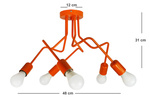 Lampa sufitowa do pokoju dziecięcego pomarańczowa Luna 5
