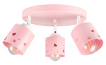Lampa sufitowa do pokoju dziewczynki różowa w serca 3xE27