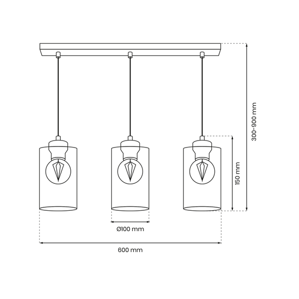 Lampa wisząca CHIC, MLP8384, czarny/złoty/dymiony, 3x60W E27