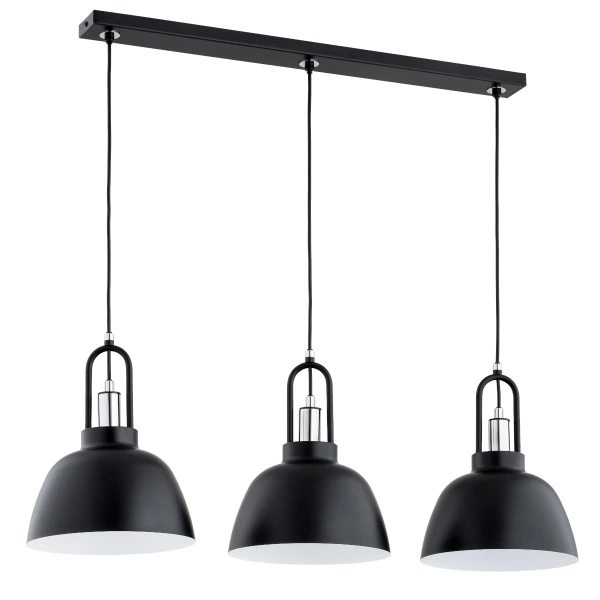 Lampa wisząca ALFA MIRAVE CZARNA & CHROM 3xE27 23cm | 62376