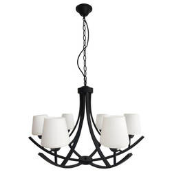 Lampa wisząca czarno-biała żyrandol 6xE27 Londyn 36-38845