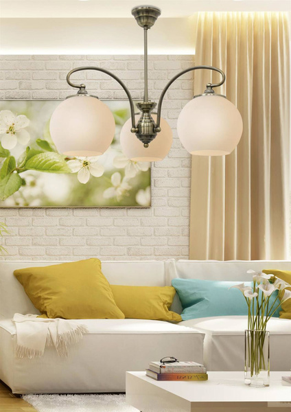 Lampa sufitowa wisząca 3X60W E27 patynowa miedź ORBIT 33-69351
