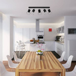 Lampa Sufitowa DANTE, MLP7358, czarny/chrom, 5x8W LED GU10