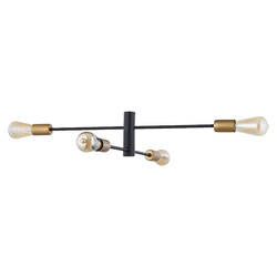 Plafon wewnętrzny loftowy ROTOR IV E27 60W dł. 83cm | czarny