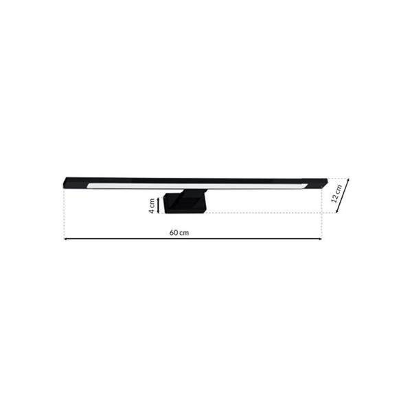 Kinkiet nad lustro do łazienki SHINE LED BLACK 12W 60cm | czarny