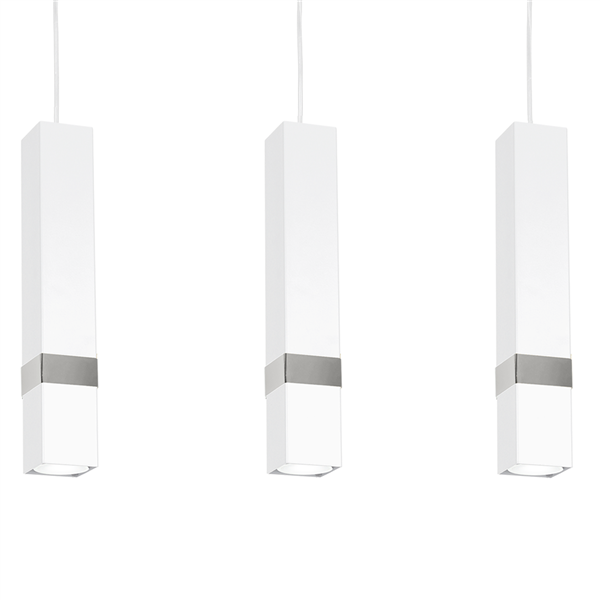 Nowoczesna lampa wisząca listwa VIDAR WHITE/CHROME 3xGU10 MLP6284