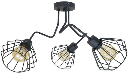 Lampa sufitowa do pokoju młodzieżowego grafitowa Zyg Zag