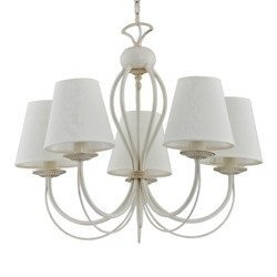 Żyrandol klasyczny z abażurami IRMA śr. 56cm biały antyczny/ecru