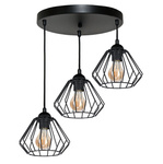 Lampa sufitowa do pokoju młodzieżowego czarna druciak WIRE 3xE27 Led 