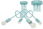  Lampa sufitowa do pokoju dziecięcego turkusowa w stylu Loft Mondo 4 Led