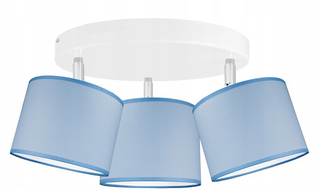 Lampa sufitowa do pokoju chłopca niebieskie abażury klasyczna Blue 3xE27