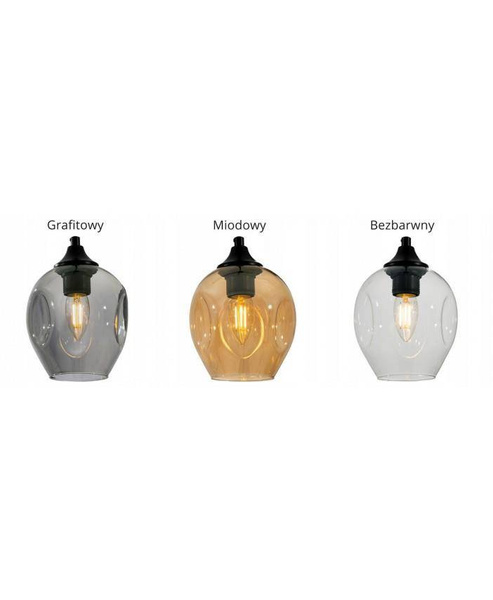 Lampa wisząca industrialna typu pająk szklane klosze nowoczesna 5xE27 Led 