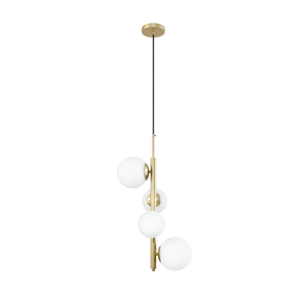 Lampa wisząca mosiądz biała 4xG9 Cordel 34-01559 