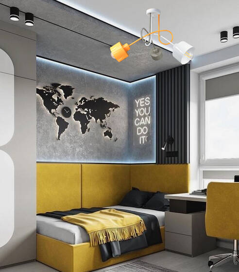 Lampa sufitowa do pokoju młodzieżowego Zakręcony Kubeczek 3xE27 Led 