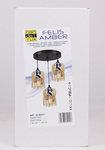 Lampa wisząca czarna/bursztynowa talerz 3xE27 Felis 33-00217
