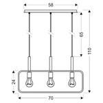 Lampa wisząca biała regulowana wysokość 3x60W E27 Frame 33-73532
