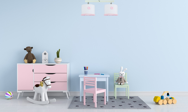 Lampa sufitowa do pokoju dziewczynki biało-różowa Pompony Listwa 2