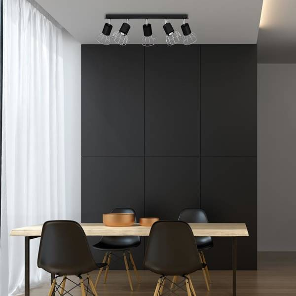 Lampa Sufitowa DANTE, MLP7358, czarny/chrom, 5x8W LED GU10