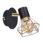 Kinkiet czarny 1xE14 15cm złoty VERVE 91-62598