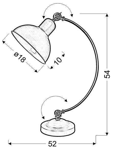 Lampa gabinetowa stołowa biała regulowana 40W Old 41-27931
