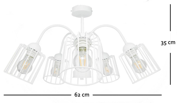 LAMPA SUFITOWA ARCANA 5 BIAŁA TUBA