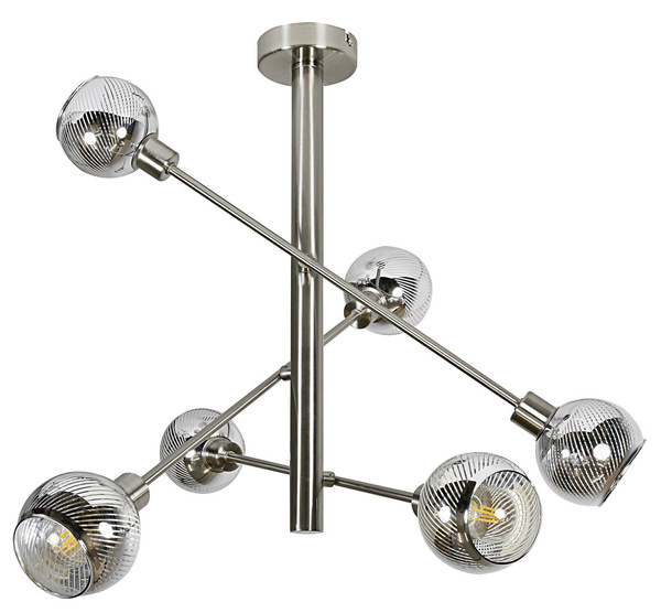 Lampa sufitowa wisząca 6X10W E14 satyna MIGO 36-72481