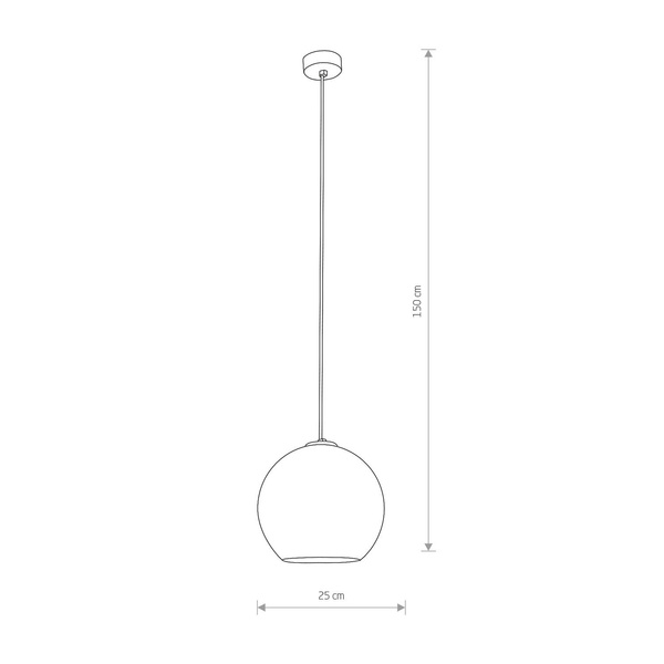 Lampa wisząca zwis kula POLARIS I transparentny/chrom śr. 20cm