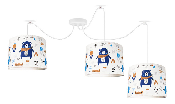 Lampa sufitowa dziecięca z motywem misia typ pająk regulowana TEDDY 4xE27 Led 