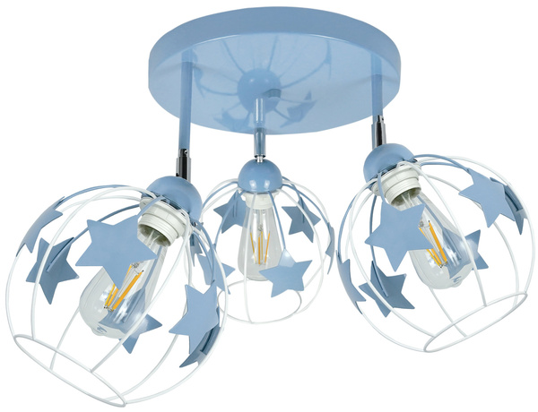 Lampa sufitowa do pokoju dziecięcego niebieska w gwiazdki koło 3