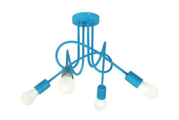 Lampa sufitowa do pokoju chłopca i dziewczynki turkusowa Mondo 4 Loft