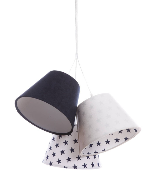  Lampa do pokoju dziecięcego w gwiazdki biało- czarne stożki 