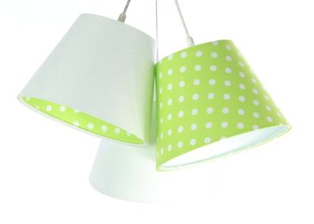 Lampa do pokoju dziecięcego w kropki biało-zielona