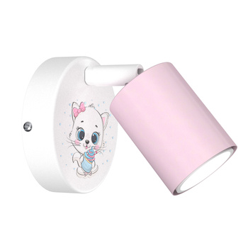 Lampa ścienna do pokoju dziewczynki z motywem kotka GU10