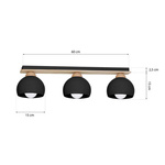 Lampa sufitowa nowoczesna DAMA czarny szer. 64cm