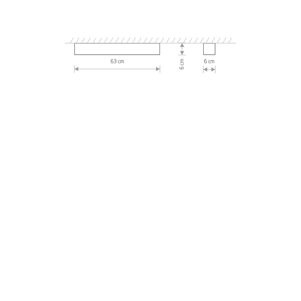 Lampa sufitowa SOFT CEILING LED GRAPHITE T8 11W 60x6cm | grafitowy
