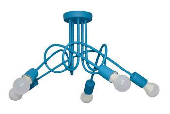 Lampa sufitowa dla dziecka turkusowa Mondo 5 Loft