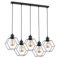 Lampa wisząca ALFA KOMBI CZARNA 5xE27 75cm | 63175