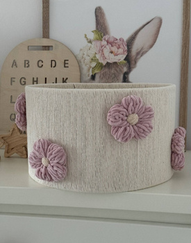 Lampa wisząca do pokoju dziewczynki w stylu Boho Kwiatki Brudny Róż 35 cm