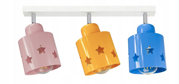 Lampa sufitowa dla dziecka kolorowe abażury 3-punktowa Star Loft 3xE27 Led