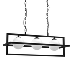Lampa wisząca DIEGO, MLP8569, czarna z białymi kloszami, 3x40W E14