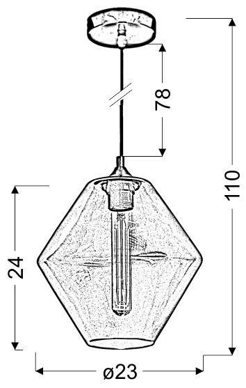 LAMPA SUFITOWA WISZĄCA CANDELLUX BREMEN 31-36223   E27 KLOSZ POMARAŃCZOWY + ŻARÓWKA