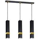 Nowoczesna lampa wisząca listwa VIDAR BLACK/GOLD 3xGU10 MLP6280