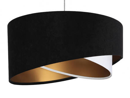 Lampa wisząca asymetryczna welurowa Mix czarno - biała