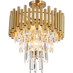 Lampa sufitowa MADISON, złoty/transparentny, 9x40W E14, ML8806