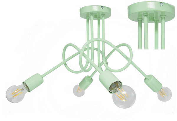  Lampa sufitowa do pokoju dziecięcego seledynowa Mondo 4 Loft