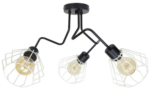 Lampa sufitowa młodzieżowa czarna Zyg Zag